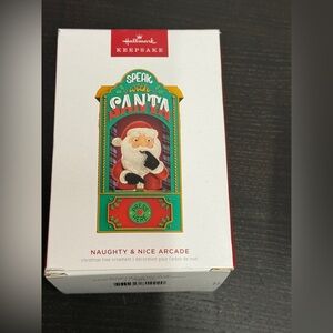 2023 Hallmark Keepsake Santa Ornament Naughty and Nice Arcade Music Light &Sound